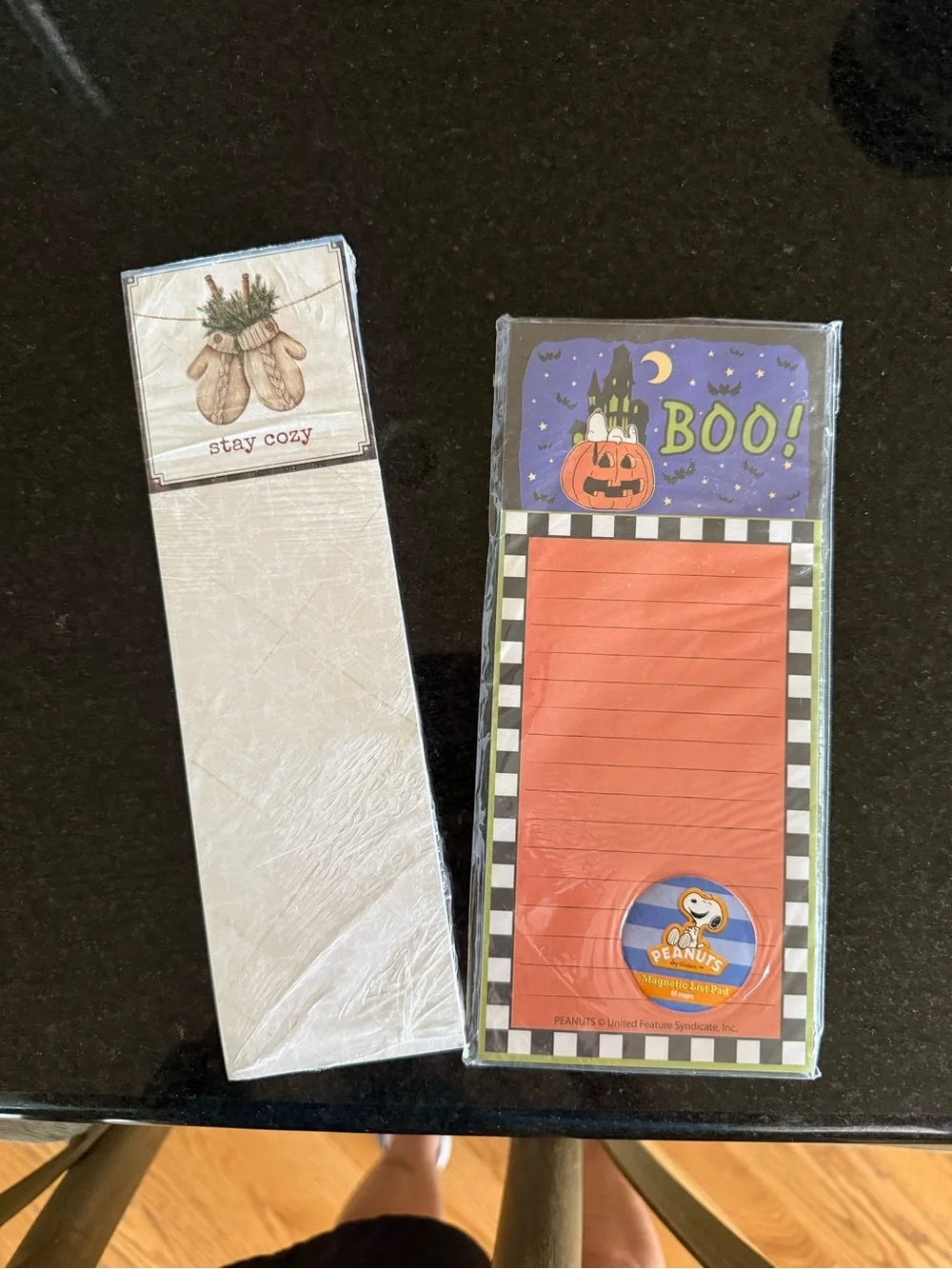 Halloween Boo! and Stay Cozy- 2 magnetic list pads